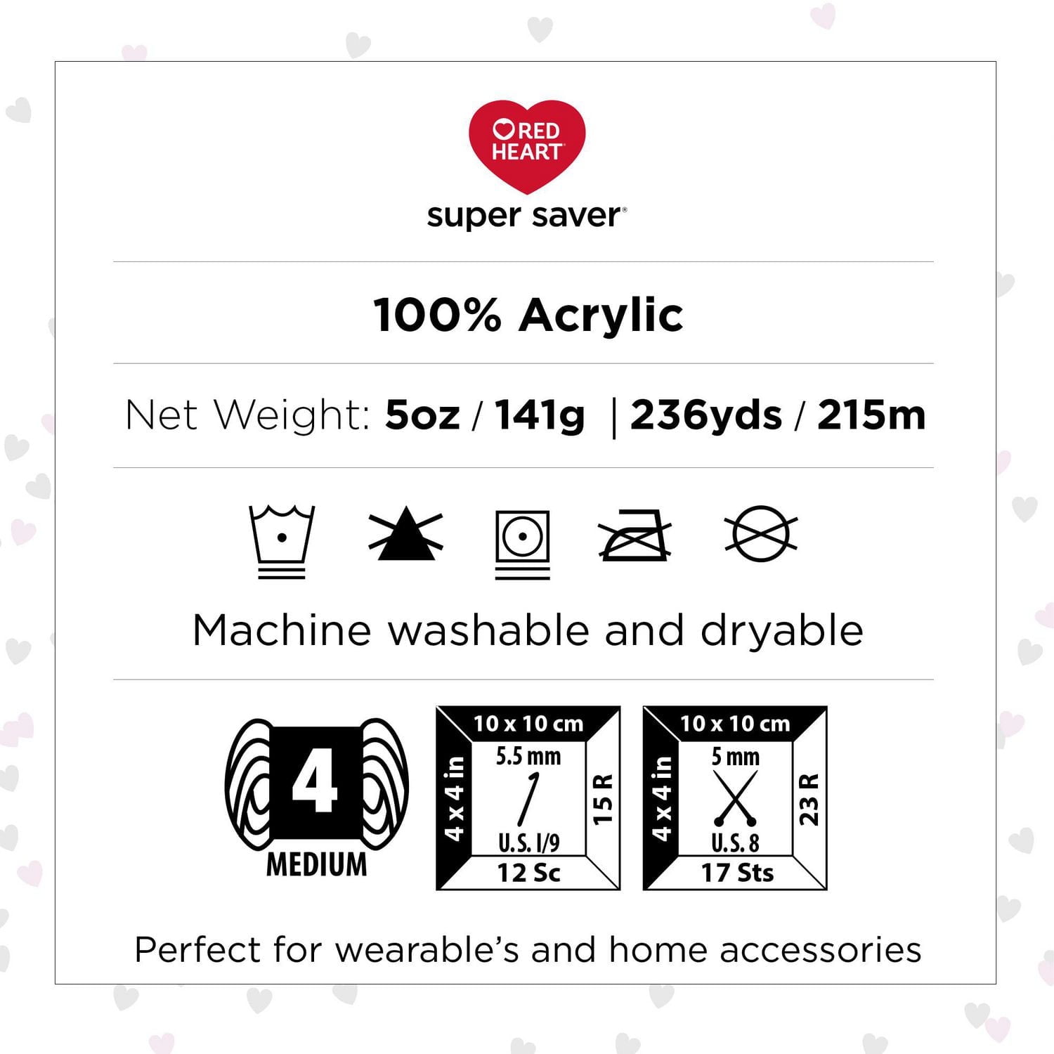 Red Heart® Super Saver® O'Go™ Yarn, Acrylic #4 Medium, 5oz/141g, 236 Yards, New innovative O’Go™ format