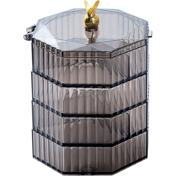 Jewelry Organizer with Handle, 4-Layer Acrylic Jewelry Box, Clear Jewelry Boxes for Women Girls, Make up Earring Organizer, Jewelry Storage Holder