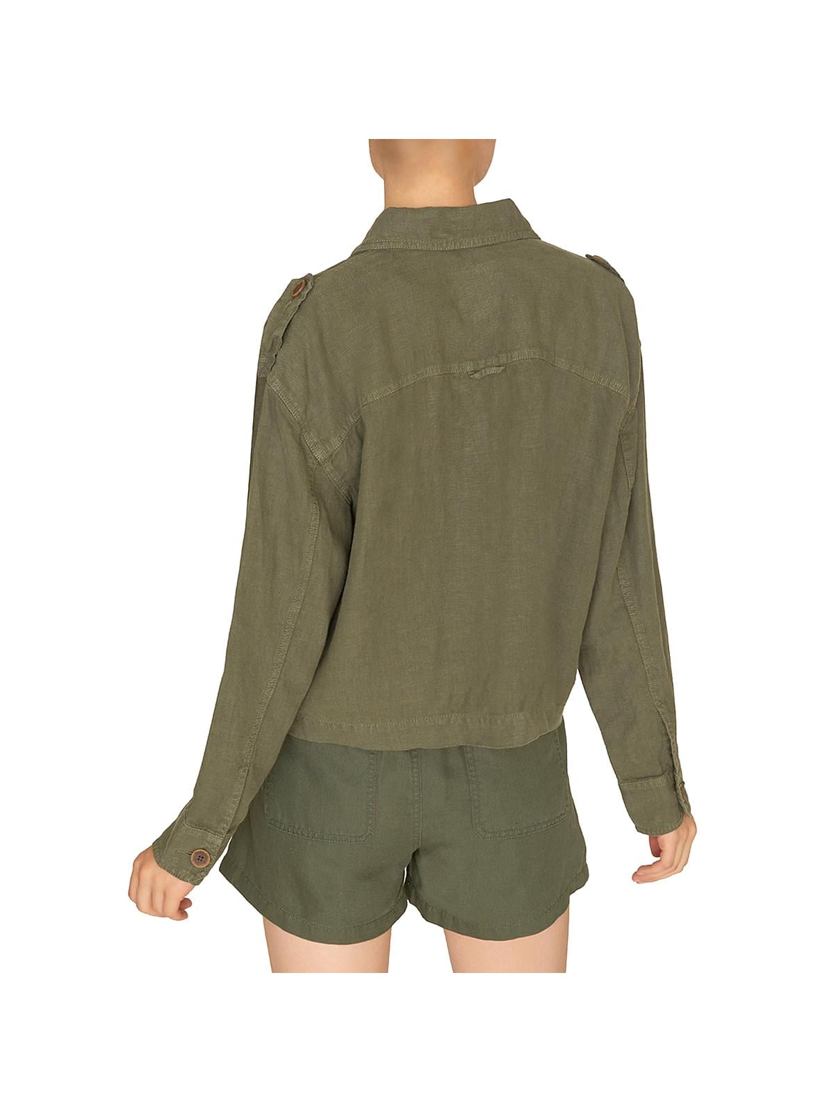 Sanctuary Womens Linen Short Military Jacket