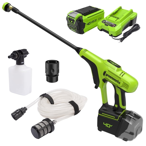 Limpiador potente Greenworks de 40 V (600 PSI, 0,8 GPM), batería USB de 2 Ah y cargador incluido