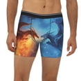thumbnail image 2 of Salouo Red And Blue Fire Dragon A Pattern Men's Boxer Briefs, Soft & Breathable Underwear Elastic Waistband Briefs for Men,1-Pack, 2 of 7