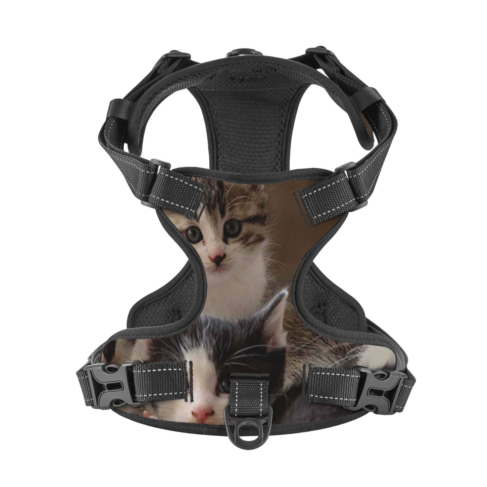 Picia Cat Family No-Pull Dog Harness Reflective Front Clip Vest with Handle,Step-in Air Dog Harness,Adjustable 2 Metal Rings 4 Buckles,Easy to Put on & Take Off Small