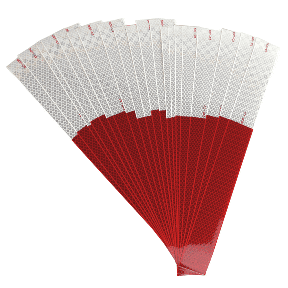 FindTape Microprismatic Sealed Reflective Conspicuity Tape [DOT-C2 10 yr.]: 2 in. width (Alternating 11 in. Red 7 in. White / Honeycomb Design) 20 strips