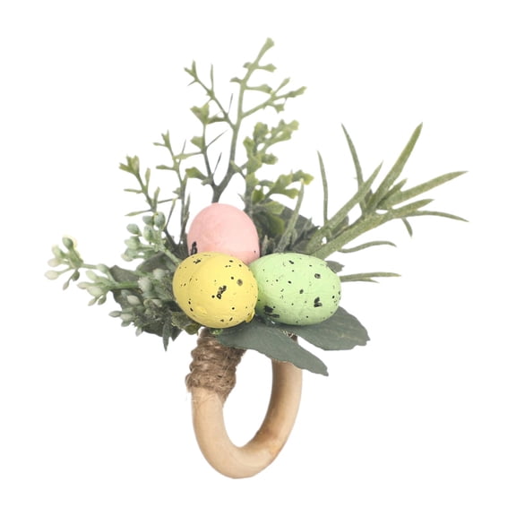 1 Pcs Easter Napkin Ring Holder, Easter Spring Napkin Rings, Green Shaped Napkin Ring Leave Egg Cloth Ring for for Spring Dinner Restaurant Party Table Settings Easter Themed