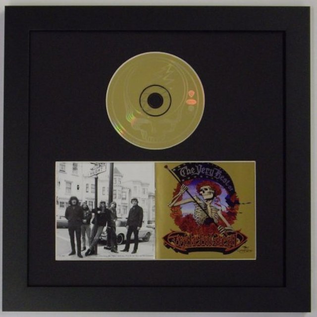 Cd Frame for Cd Disc and Double Booklet Frame Featuring a Black Mat Design and Solid Wood Black Frame