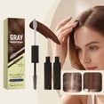 thumbnail image 3 of Hair Color Stick 2-in-1 Brush Pen for Gray Hair Coverage, Temporary Root Concealer Waterproof Long-Lasting Medium Brown 5ml, Instant Touch Up for White Regrowth at Hairline Temples Part Lines, 3 of 8