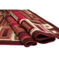 thumbnail image 4 of Handcraft Rugs-Modern Contemporary Brand New Area Rugs-Abstract Carpet with Frame/Boxy/Cube Pattern-Shed free Red/Mocha/Ivory/Black 8x10 feet, 4 of 6