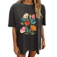 thumbnail image 2 of Njoeus Workout Tops for Women Custom T Shirts Womens Casual Oversized T-Shirt Trendy Cute Floral Tops Summer Workout Shirts Loose Funny Flowers Graphic Tees for Women Teen Girls Plus Size Summer Outfi, 2 of 5