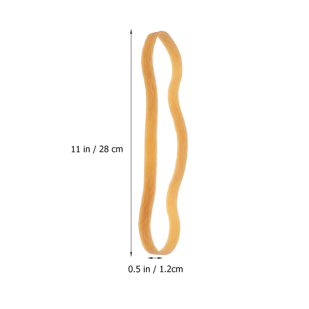 Milisten Durable Golden Rubber Bands 500g Bag, 11 Inch Length, 0.47 Inch Width, 0.08 Inch Thickness for Office and Home Use