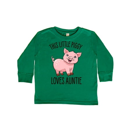 

Inktastic This Little Piggy Loves Auntie- cute Gift Toddler Boy or Toddler Girl Long Sleeve T-Shirt