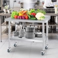 thumbnail image 3 of 60x24 Inch Stainless Steel Prep Table with Backsplash and Locking Wheels, 660 lbs Heavy Duty Commercial Work Table with Adjustable Undershelf, NSF Kitchen Island for Restaurant Home, 30 36 48 60 Inch, 3 of 8