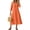Orange, variant on Wyobmus Summer Casual Dresses for Women Sleeveless Midi Dress Swing Tank Sundress Color Blocked Round Neck Pleated Tshirt Dress White