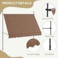 thumbnail image 6 of YYAo Patio Awnings Sun Shade Shelter, Patio Awnings, 10' x 4' Manual Retractable Awning, Non-Screw Patio Awning, UV Resistant,Coffee, 6 of 11