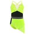thumbnail image 2 of Oyolan Asymmetrical Ballet Skirt for Girls Contemporary Latin Jazz Dancewear Lyrical Dance Dress Fluorescent Yellow 10, 2 of 6