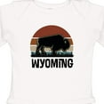 thumbnail image 4 of Inktastic Wyoming Buffalo Retro Sunset Boys or Girls Long Sleeve Baby Bodysuit, 4 of 5
