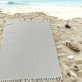 thumbnail image 6 of Del La Cassa Turkish Cotton Throw Blanket & Sand-Free Beach Towel, 60"x70" Boho Decorative Blanket for Couch, Bed, Sofa & Outdoor, Lightweight, Soft & Versatile, Light Gray, 6 of 24