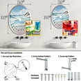 thumbnail image 4 of Designart "Artistic Charm of the Ocean Beach" Ocean Radial Dot Round Wall Mirror - Coastal Oval Printed Decorative Mirror - Multiple Color Options, 4 of 5