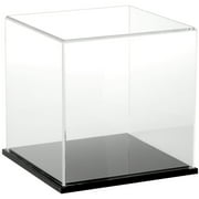 Plymor Clear Acrylic Display Case with Black Base, 8" x 8" x 8"