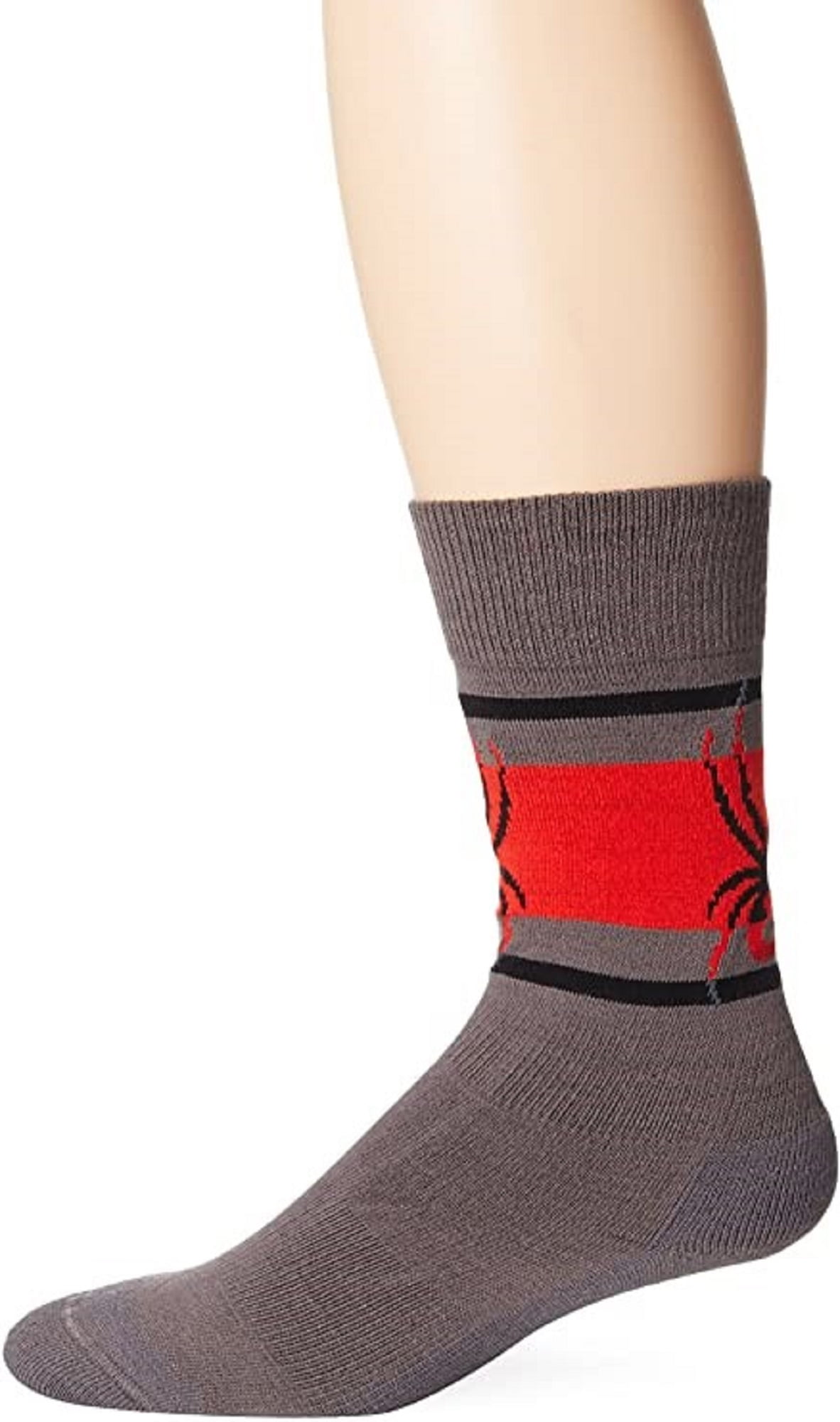 Spyder Spyder Men's Bug Band Crew Socks, Image Gray/Volcano/Black, X