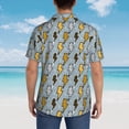 thumbnail image 4 of Sikiie Lightning Bolts Print Men's Hawaiian Shirt, Summer Beach Button Pocket Short Sleeve T-Shirt,X-Large, 4 of 7