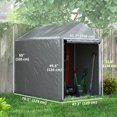 thumbnail image 2 of 4x6ft Outdoor Storage Shed Tent, Light Grey Portable Motorcycle & Bike Cover with UV-Resistant PE Canopy and Galvanized Steel Frame for Garden Tools, Patio or Backyard Use, 2 of 7