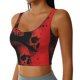 thumbnail image 2 of Balery Red And Black Abstract Skull Sujetadores deportivos con espalda cruzada para mujer, acolchados, sin costuras, de alto impacto, ideales para yoga, gimnasio, entrenamiento y fitness.-, 2 of 8