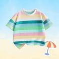 thumbnail image 4 of Gfyviroh Short Sleeve T-shirts for Boys Stripes Patchwork Crewneck Tees Toddler to Teen Tops,Size 1-14 Years, 4 of 4