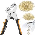 thumbnail image 1 of Muyoka Kit de herramientas de ojal Alicates de perforación manual de acero de alto carbono Máquina de prensa de ojal ergonómico antideslizante con 500 piezas Ojales de 10-11 mm para cartulina de lona Muyoka Hogar, 1 of 7
