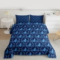 thumbnail image 2 of Feelyou Blue Bohemian Damask Twin Comforter Sets, Tribal Gothic Cat Bedding Set, 2pcs, 2 of 8