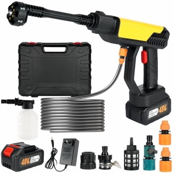 Cordless Pressure Washer, 990 PSI Portable Battery Power Washer with 6-in-1 Nozzle, 3.0Ah Battery, Electric Car Pressure Washer Handheld for Car Floor Fence Wall Cleaning