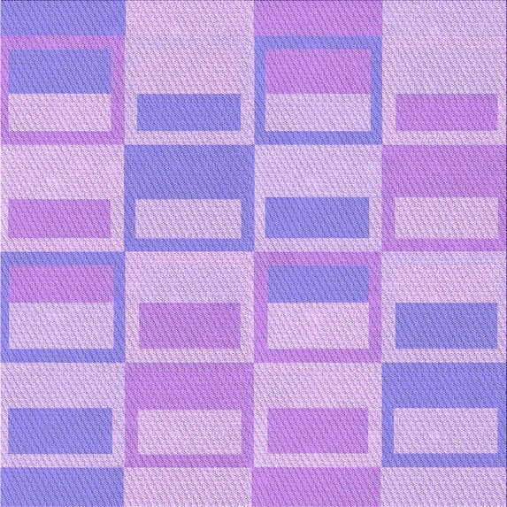 Ahgly Company Machine Washable Indoor Square Transitional Purple Area Rugs, 6' Square