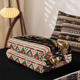 thumbnail image 5 of Homewish Exotic Style Aztec Zipper Full Size Comforter Sets with Fitted Sheet and 2 Pillowcases,Oriental Geometric Art Zipper Bedding Set,Black Reversible,4 Pieces, 5 of 7