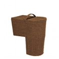 thumbnail image 1 of Household Essential ML-7047 Woven Paper Rope Lined Stairstep Basket with Lid, Dark Brown Stain, 1 of 3