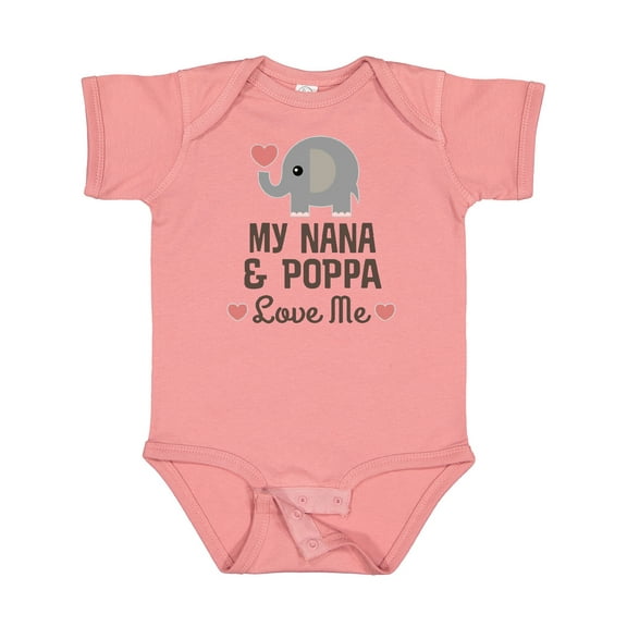 Inktastic Nana and Poppa Love Me Grandchild Elephant Boys or Girls Baby Bodysuit