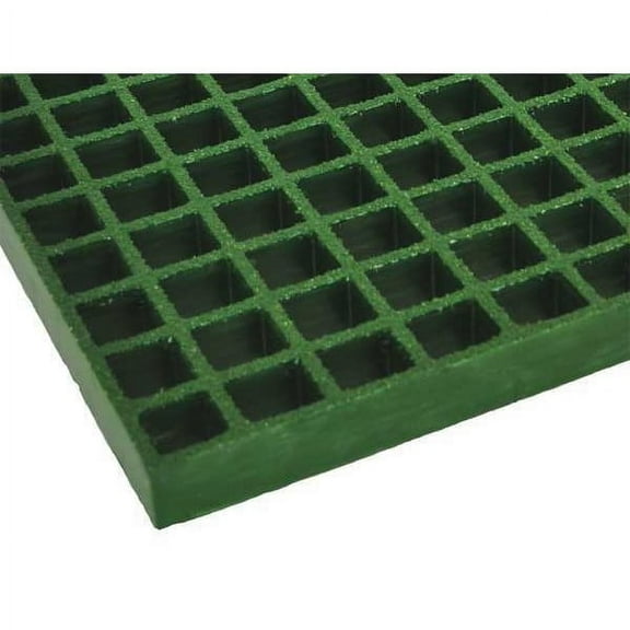 Fiberglass Molded Grating, 48 in Span, Grit-Top Surface, Corvex Resin, Green
