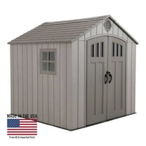 Lifetime Lockable DIY Polyethylene Storage Shed 52.9 sq. ft., 8' x 7.5', Light Brown (60370)