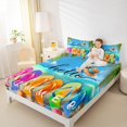 thumbnail image 4 of jejeloiu Colorful Beach Slipper Bed Sheets,Summer Ocean Holiday King Sheets,Cute Shell Starfish Sheet Set For Children,Luxury Bedroom Decor,4-Piece, 4 of 7