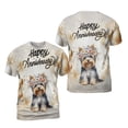 thumbnail image 3 of Happy Anniversary Yorkshire Terrier Celebrates Wedding Love Family Party All Over Print 3D Shirt Unisex Merch Yorkie Dog Lover Gifts - 01015, 3 of 6