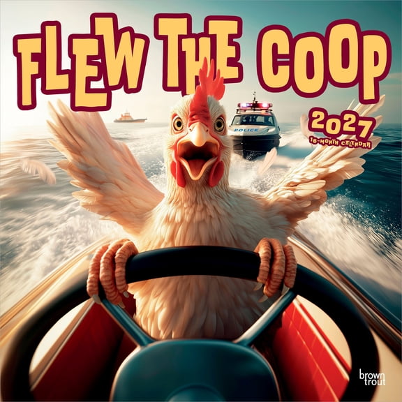 Flew the Coop | 2027 12x24" (Hanging) Wall Calendar | Plastic-Free | BrownTrout