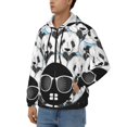 thumbnail image 3 of Wukai Black Head Woman with Panda Hair Print Men's Zip-Up Hoodie,Fleece Full-Zip Hoodie for Men, Hooded Sweatshirt-Large, 3 of 5