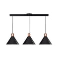 thumbnail image 1 of Luminario Colgante Maxxi 3 Campanas Metal Negro Copo Cobre MX-CL7020/CB/3, 1 of 3