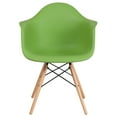 thumbnail image 7 of Flash Furniture Alonza Series Green Plastic Chair with Wooden Legs, 7 of 7