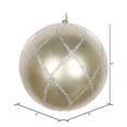 thumbnail image 2 of Vickerman 6" Champagne Candy Finish Net Ball Ornament with Glitter Accents, 2 per Bag, 2 of 3