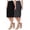 Black-Charcoal, variant on Women's 2 Pack High Waist Stretch Pull On Pencil Midi Skirt Casual Office Soft Fit Skirt