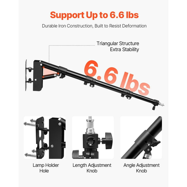 boom arm tripod wall mount