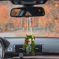 thumbnail image 6 of Pavo Crochet Car Hanging Ornament Crochet Potted Plant Decor Car Rear View Mirror Hanging Accessory, 6 of 7