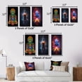 thumbnail image 4 of Designart "Iridescent Rainbow Awakening II" Robot Wall Art Set Of 3 - Modern Multicolor Canvas Set For Living Room Decor, 4 of 6