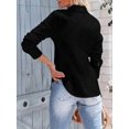 thumbnail image 2 of Women's Long Sleeve Fitted Shirt Button Front Collared Casual Commuter Blouse, 2 of 4