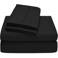 thumbnail image 2 of 400 TC 4-Piece Sheet Set Soft, Wrinkle Resistant 30 Inch Deep Pocket 100% Egyptian Cotton Color Black Solid Size Twin, 2 of 5