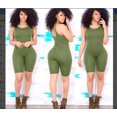 thumbnail image 2 of Women Jumpsuit Sleeveless U-Shaped Neck Bodycon Solid Color Short Jumpsuit, 2 of 6